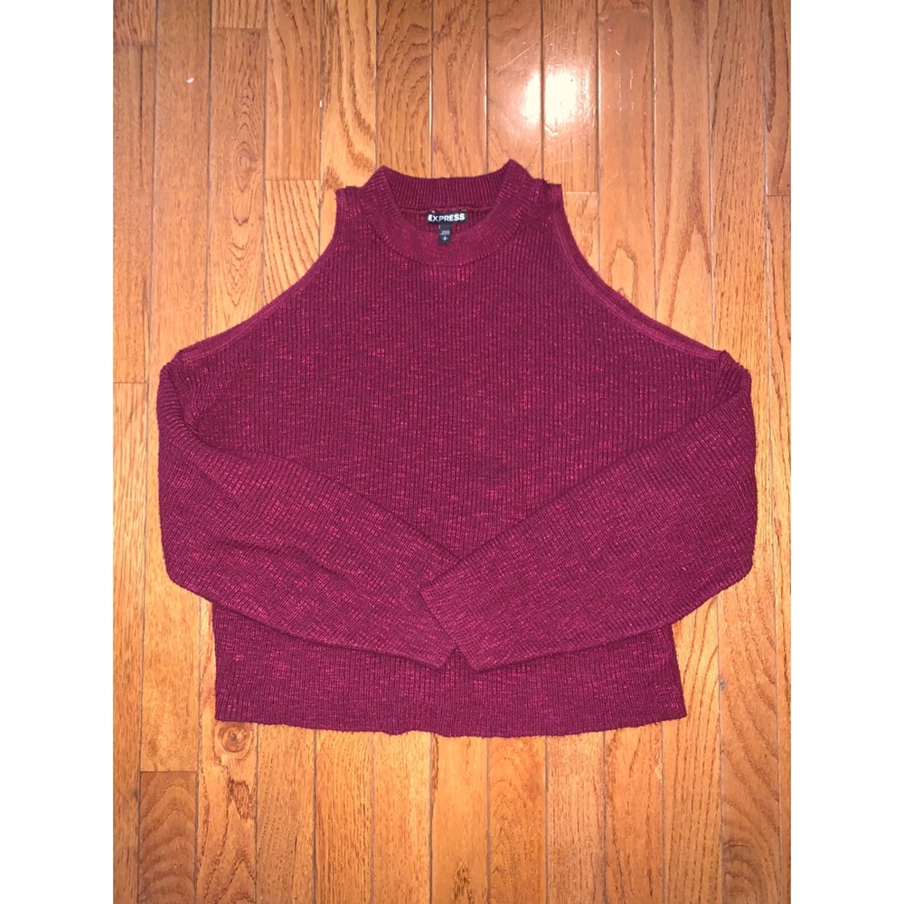 Express cropped cold shoulder sweater!!